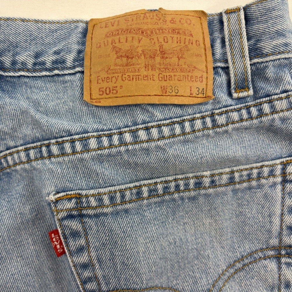 Levi's 505 Vintage Y2K Jeans 36x34 Light Wash